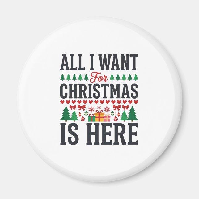 Julpresenter Holiday Typografi Design Magnet (Framsidan)