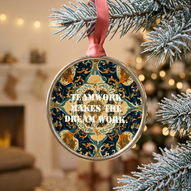 Julpresenter i bulk till kollegor Persisk kakel Julgransprydnad Metall (Christmas Bulk Gifts for Coworkers Persian Tile Metal Ornament)