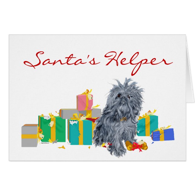 Julpresenter med Brysselgriffon Hälsningskort (Framsidan Horizontal)