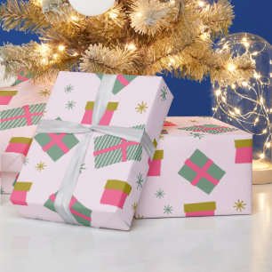Julpresenter och snöflingor Modern jul Presentpapper