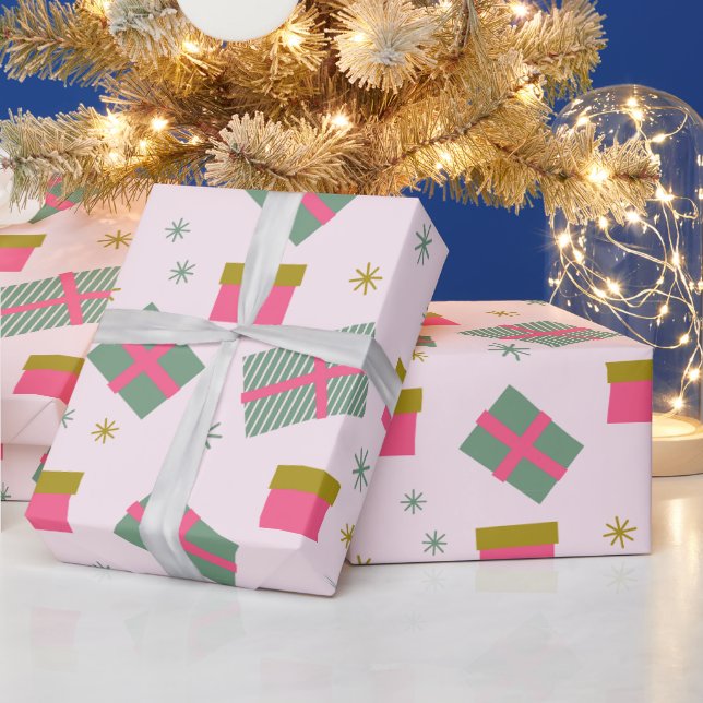 Julpresenter och snöflingor Modern jul Presentpapper (Helgdagar)