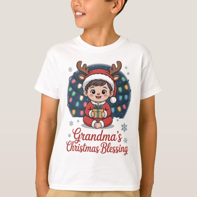 Julpresenter till barnbarn  Farmors jul T Shirt (Framsida)