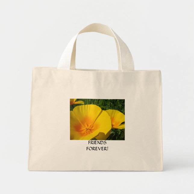 JULPRESENTER TILL VÄNNER Poppies Tote Bag-presente Mini Tygkasse (Framsidan)