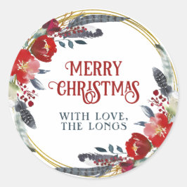 Julpresentetiketter, presentkort, högtidspresent runt klistermärke