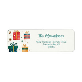 Julpresentförpackningar Vintage jul returadress Etikett