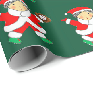 Julpresentinslagspapper för flickors baseboll presentpapper