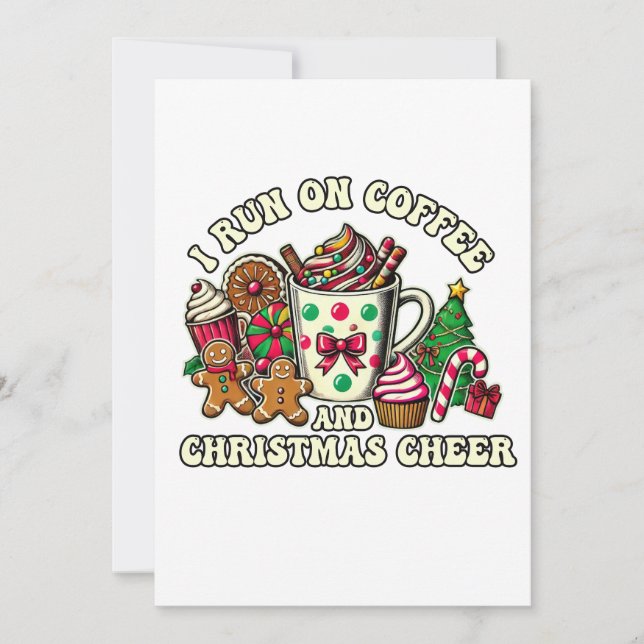 Julpresentkaffe och julstämning julkort (Framsida)