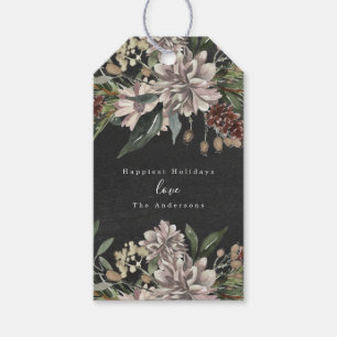 Julpresentkort, Blommigt för Märkre, vattenfärgsch Presentetikett