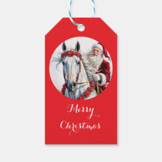 Julpresentkort för hästälskare presentetikett