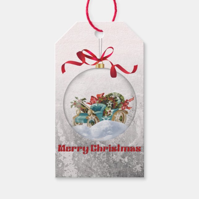 Julpresentkort för höjdpunkter i julen presentetikett (Framsidan)