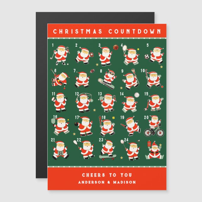 Julpresentkort för sport Älskare Magnetisk Inbjudningskort (Fram/baksida)