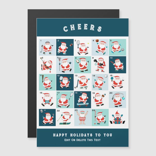 Julpresentkort för sport Älskare Magnetisk Inbjudningskort (Fram/baksida)