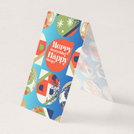 Julpresentkort med djärva ornament kort