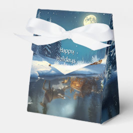 Julpresentlåda med renar och släde presentaskar