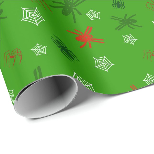 Julpresentpapper med spindeltema presentpapper (Rullad Hörn)