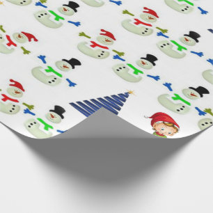 Julpresentpapper Snömannen Tomte Presentpapper