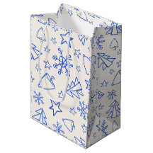 Julpresentpåse med blå klotter
