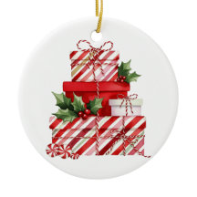 Julpresentstapel Godisrandstripigt