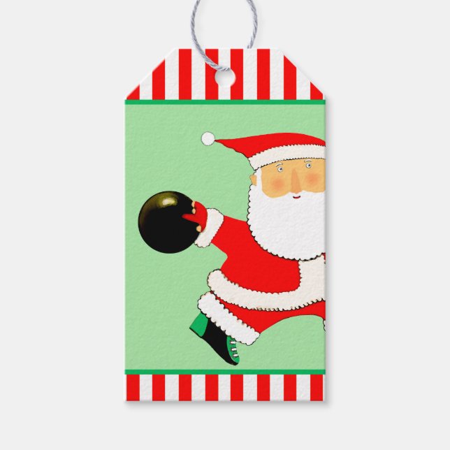 Julpresenttaggar för bowling presentetikett (Framsidan)