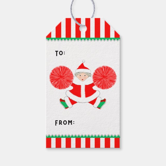 Julpresenttaggar för Cheerleading Presentetikett (Framsidan)