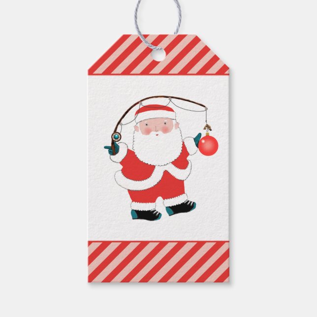 Julpresenttaggar för fiskare presentetikett (Framsidan)