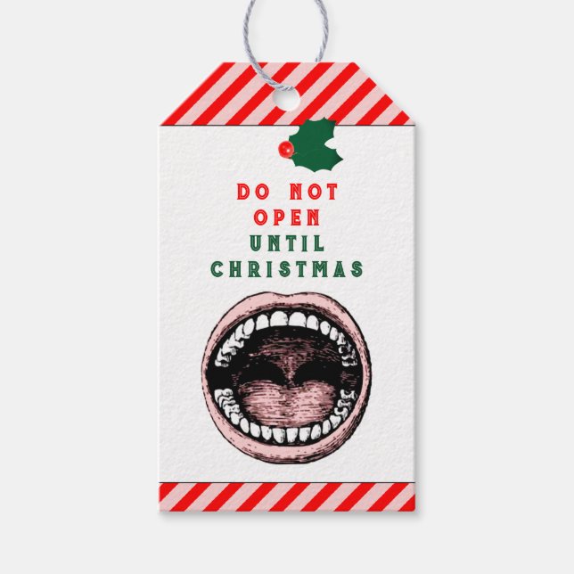 Julpresenttaggar för tandläkare presentetikett (Framsidan)