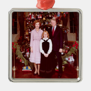 Julpresidenten James Jimmy Carter Vita huset Julgransprydnad Metall