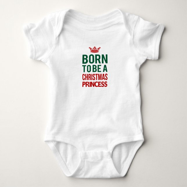 Julprinsessa spädbarnskrypare t shirt (Framsida)