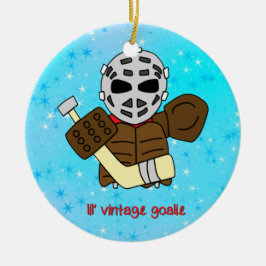 Julprydnad, Cute Hockey Goalie Julgransprydnad Keramik
