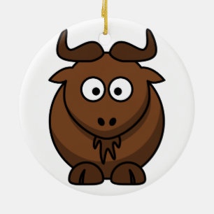 Julprydnad för Gnu (Wildebeest) Julgransprydnad Keramik