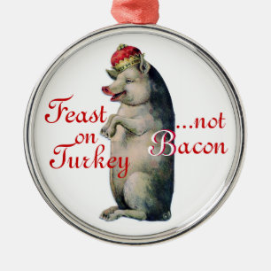 Julprydnad, Gris Kung, No Bacon Julgransprydnad Metall