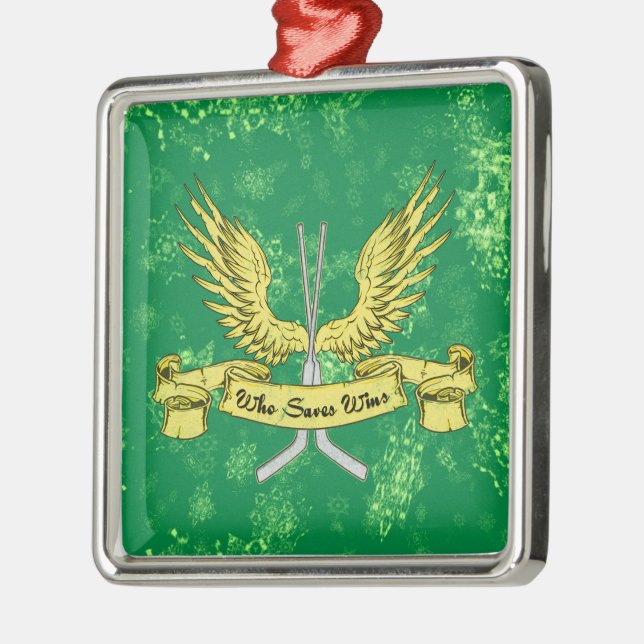 Julprydnad, Hockey Goalie som räddar vinnare Julgransprydnad Keramik (Vänster)