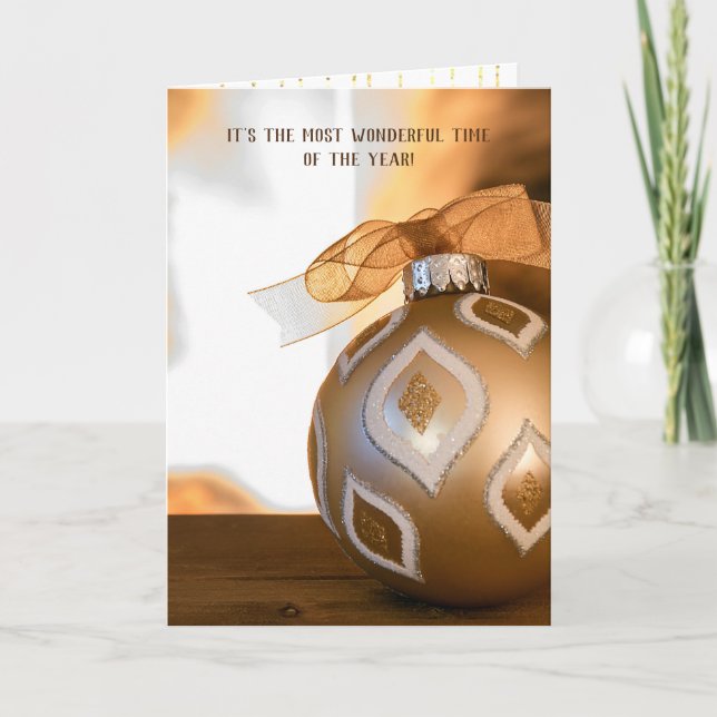 Julprydnad i fireplace helgkort (Framsida)