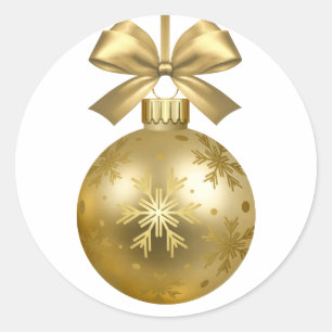 Julprydnad i Guld Runt Klistermärke