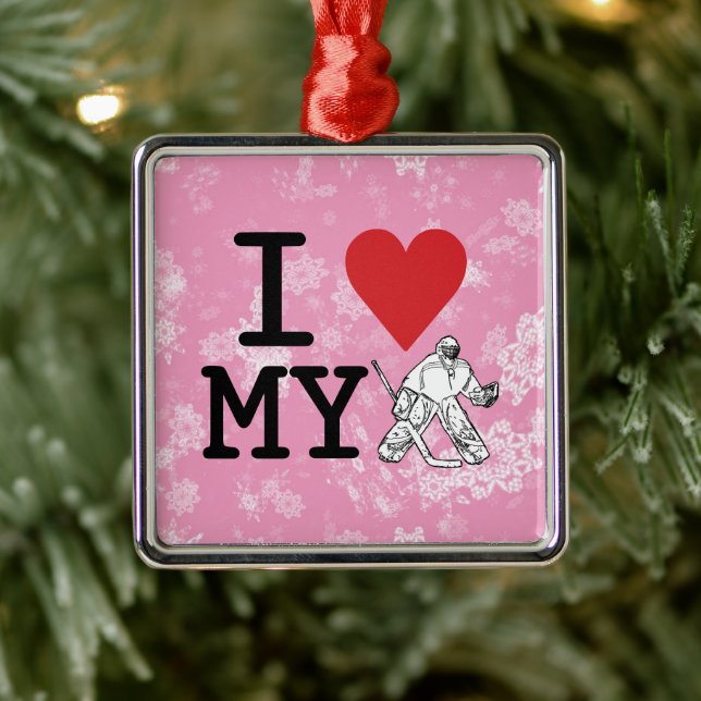 Julprydnad, jag Kärlek My Hockey Goalie Julgransprydnad Keramik (Träd)