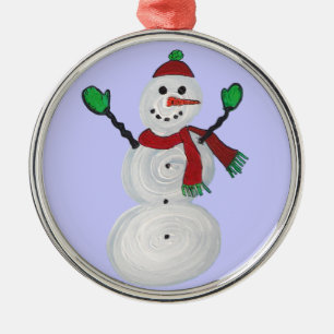 JulPrydnad-Jul snögubbe Julgransprydnad Metall