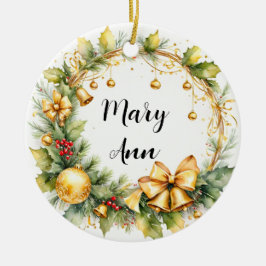 Julprydnad med eget namn julgransprydnad keramik