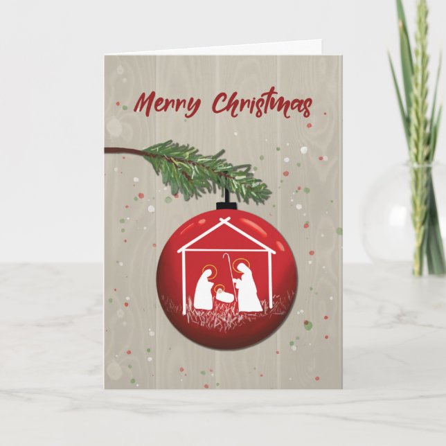 Julprydnad med Manger Kort (Framsida)