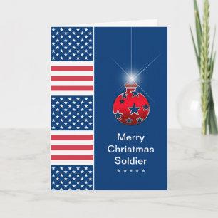 Julprydnad - Militärsoldat - USA Helgkort