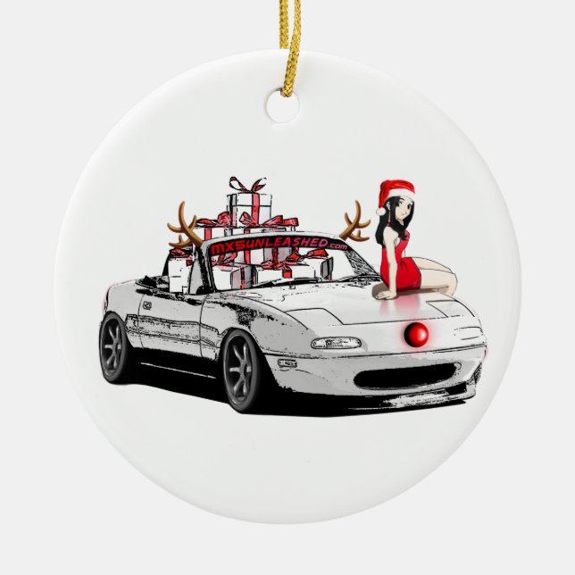 Julprydnad MX5 Miata Julgransprydnad Keramik (Framsidan)