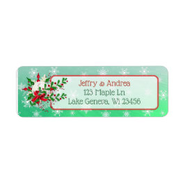 Julprydnad och Holly-Adressetiketter Returadress Etikett