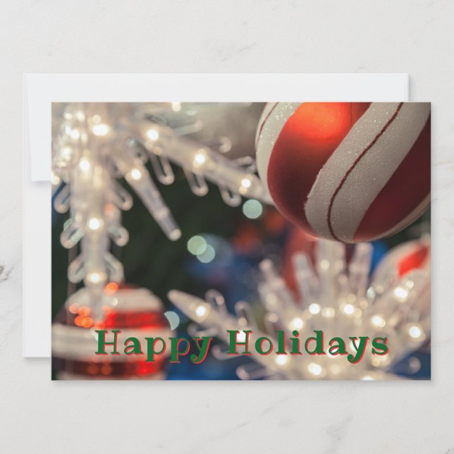 Julprydnad och ljus julkort (Framsida)