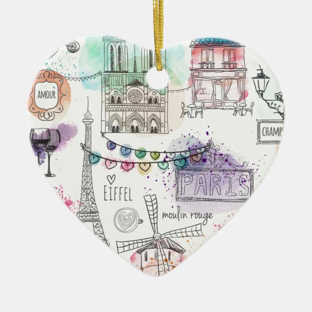 Julprydnad - Parisutskrift Julgransprydnad Keramik (Framsidan)