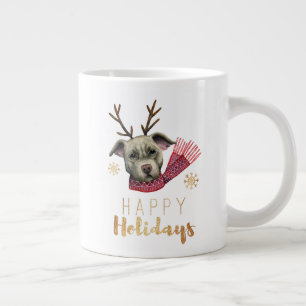 Julprydnad Pit Bull Dog  Glad helg Jumbo Mugg