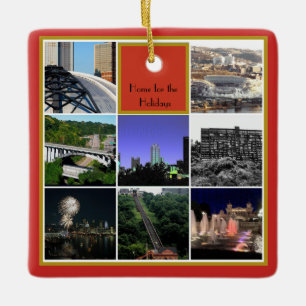 Julprydnad - Pittsburgh Collage- 2 side Julgransprydnad Keramik