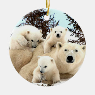 Julprydnad - Polar Bears Julgransprydnad Keramik