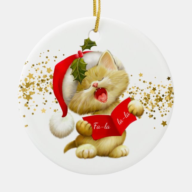 Julprydnad - Santa Kattunge Ceramic Ornament (Framsidan)