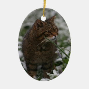 Julprydnad - skotsk vildkatt julgransprydnad keramik
