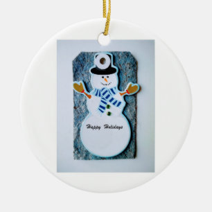 Julprydnad-Snögubbe Julgransprydnad Keramik