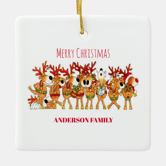 Julprydnad som sjunger keramiskt julgransprydnad keramik (Framsida)